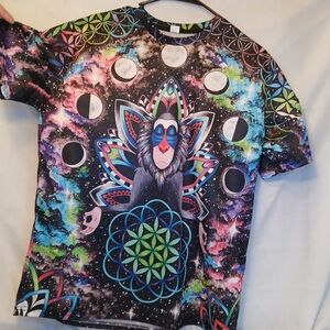 Rafiki, In Trance, With Sacred Geometry,And Moon Phases In Space !!! T-shirt....